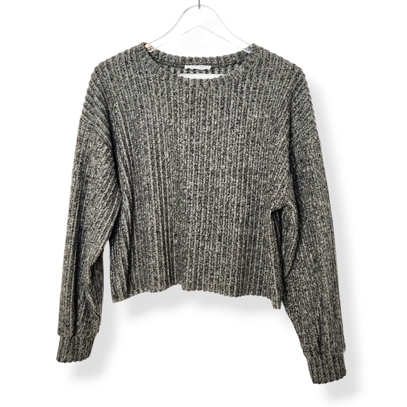 Zara Trafaluc Grey Soft Touch Ribbed Long Sleeve Sweater Size Small - Picture 2 of 7